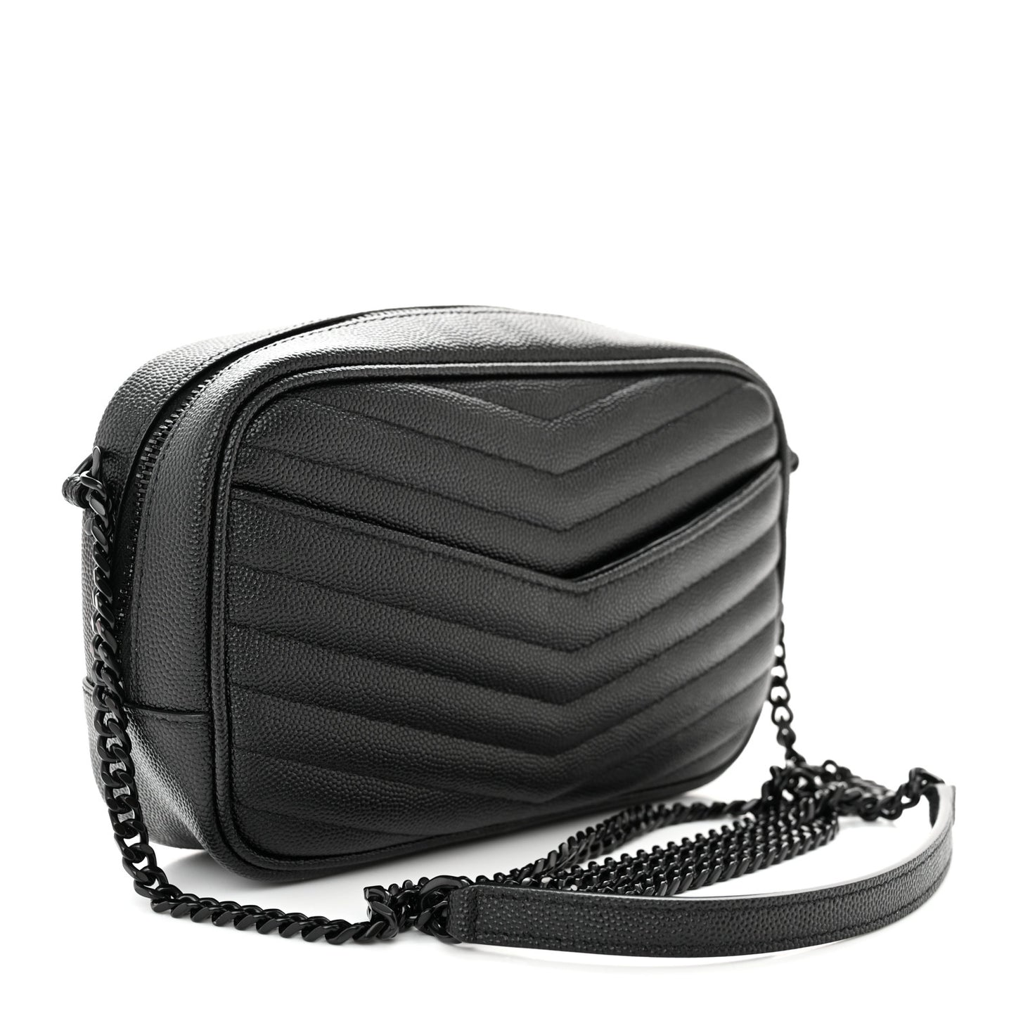 Grain De Poudre Matelasse Monochrome Monogram Mini Lou Camera Bag Black