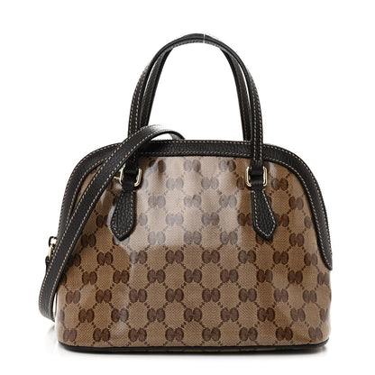 Gucci Crystal Monogram Dollar Calfskin Mini Dome Bag Beige Ebony Testa di Moro 1 of 11