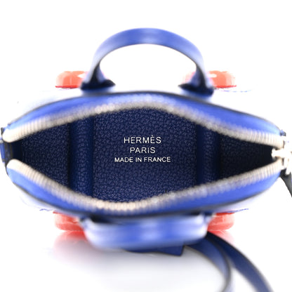 Hermes Chevre Mysore Bolide On Wheels Bag Charm Bleu Electrique 3 of 4