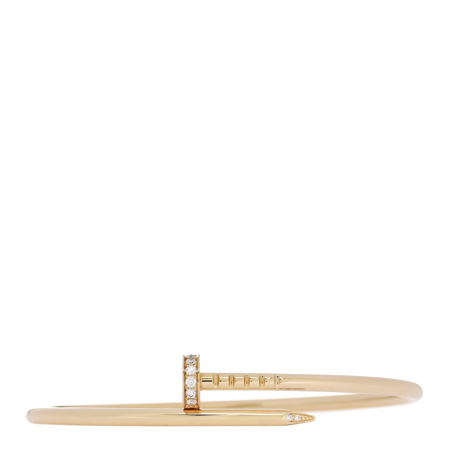 Cartier 18K Yellow Gold Diamond Small Juste Un Clou Bracelet 15 1 of 5