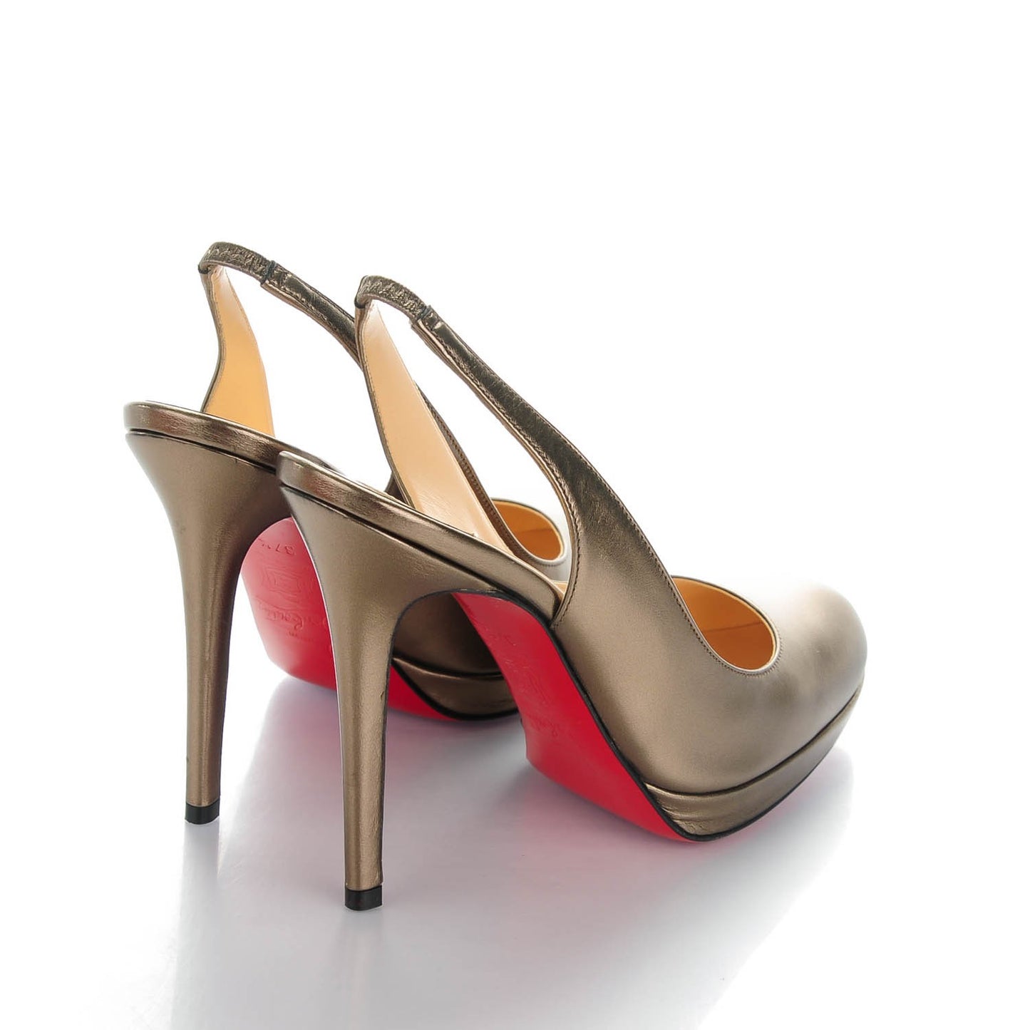 Laminated Nappa Scissor Girl 120 Platform Slingback Pumps 37.5 Bronze