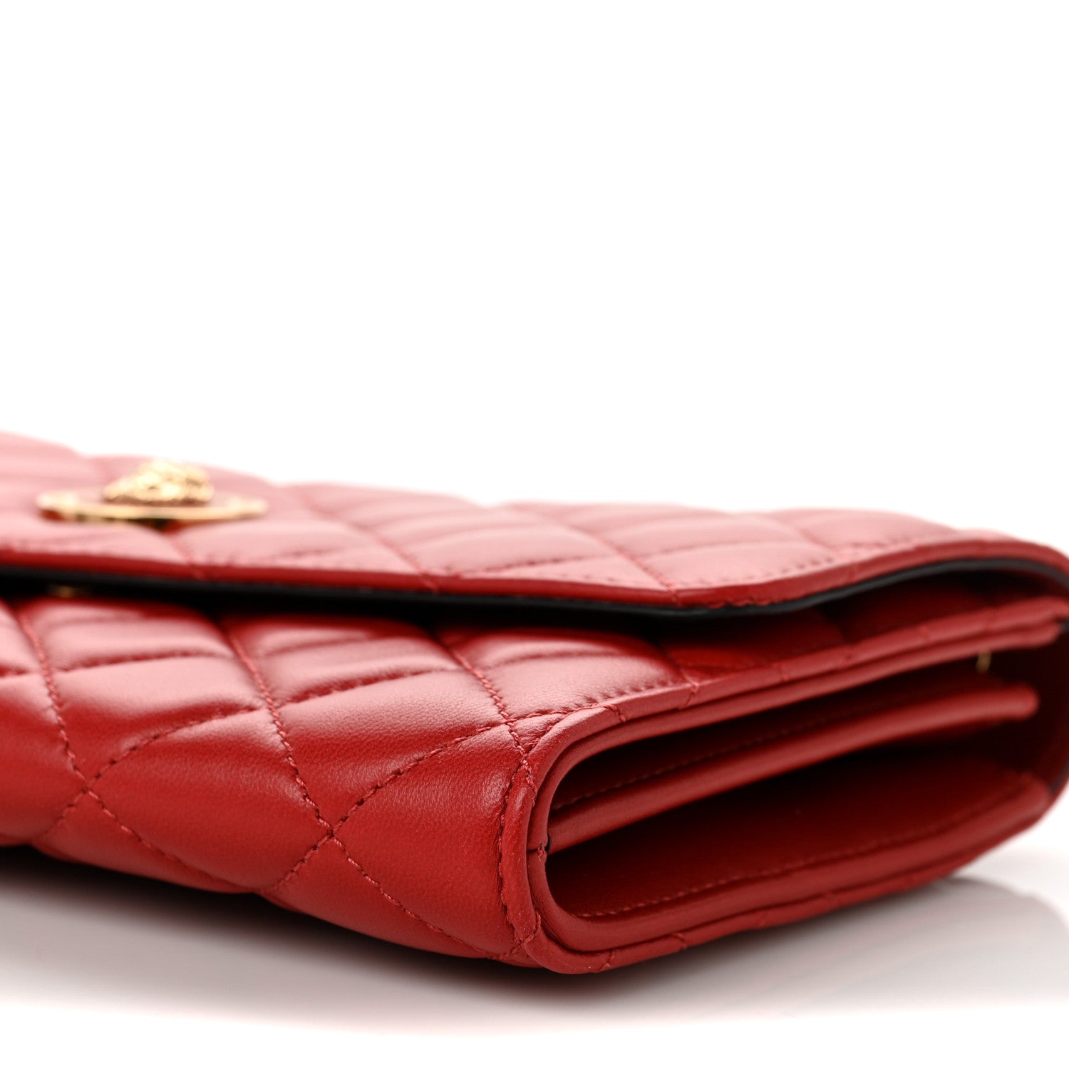 Versace Lambskin Quilted Medusa Wallet On Chain Crossbody Red 7 of 7