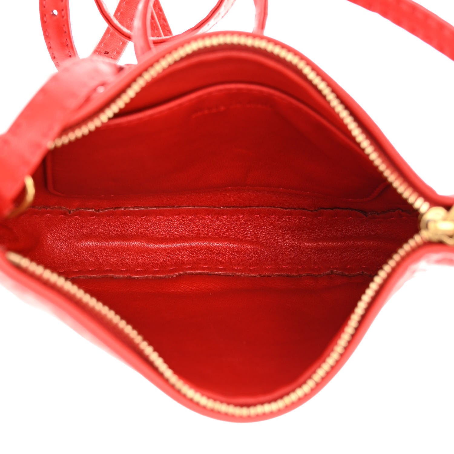 Celine Soft Lambskin Mini Croissant Pouch Crossbody Bag Alizarin 5 of 10