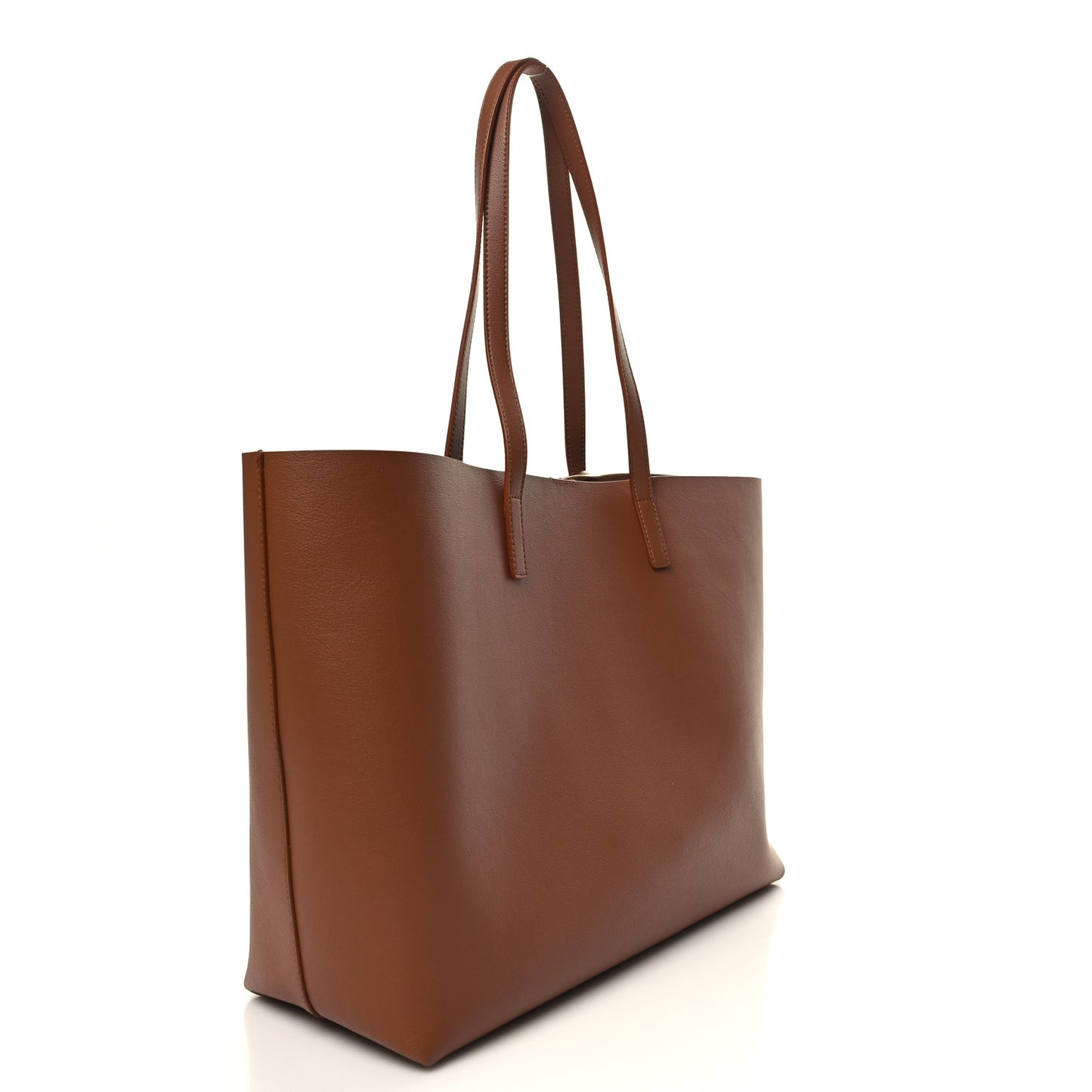 Calfskin Large Shopping Tote Dark Tan