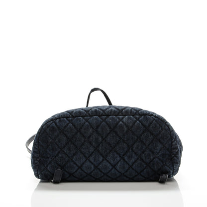 Chanel Washed Denim Quilted Large Urban Spirit Backpack Dark Blue 5 of 10