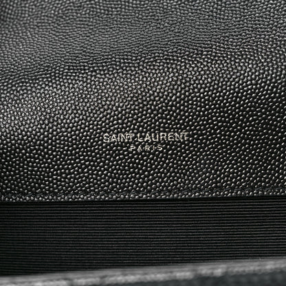 Saint Laurent Grain De Poudre Textured Mixed Matelasse Triquilt Small Monogram Satchel Black 6 of 12