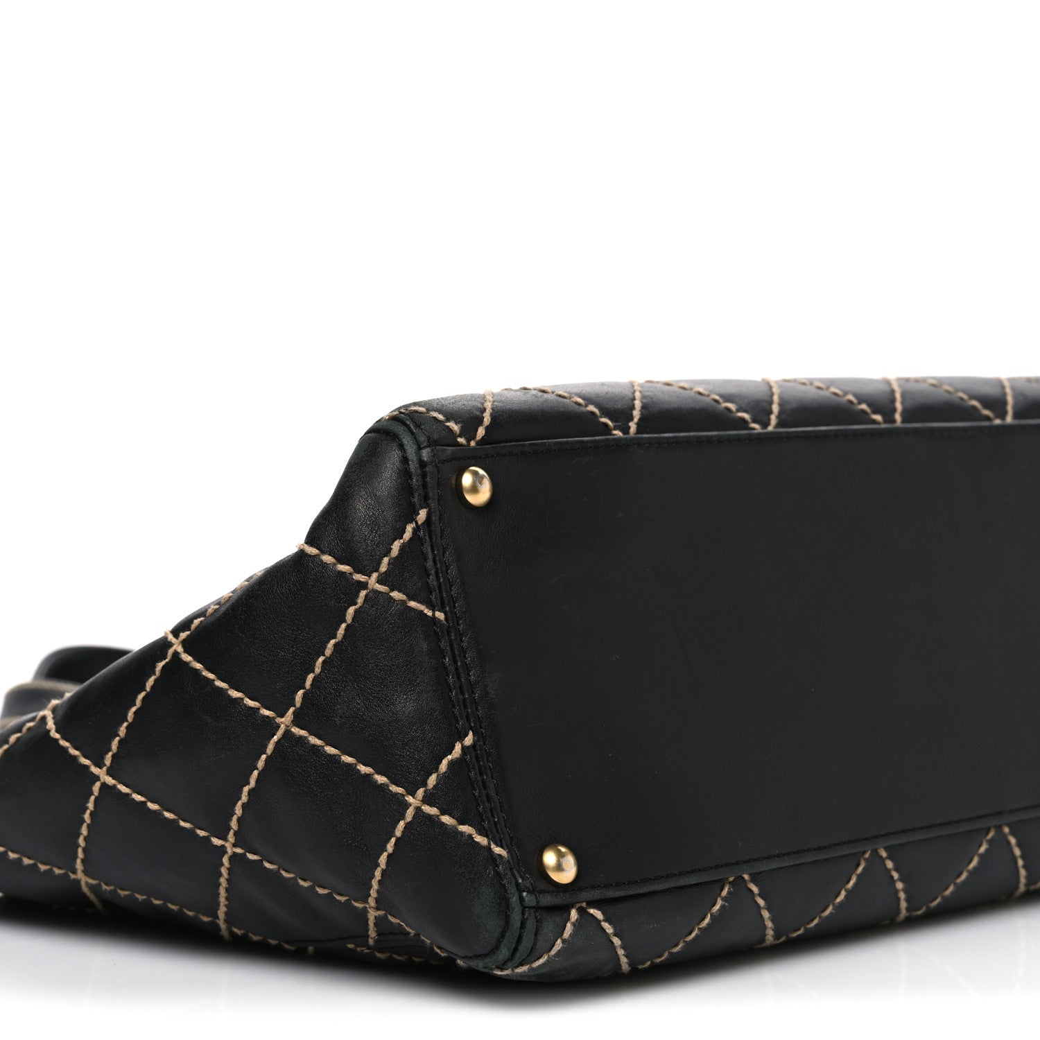 Chanel Calfskin Contrast Stitch Surpique Tote Black 9 of 11