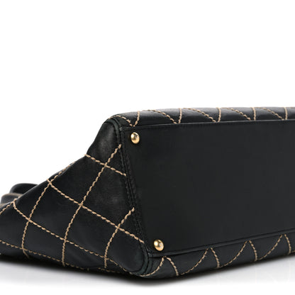 Chanel Calfskin Contrast Stitch Surpique Tote Black 9 of 11
