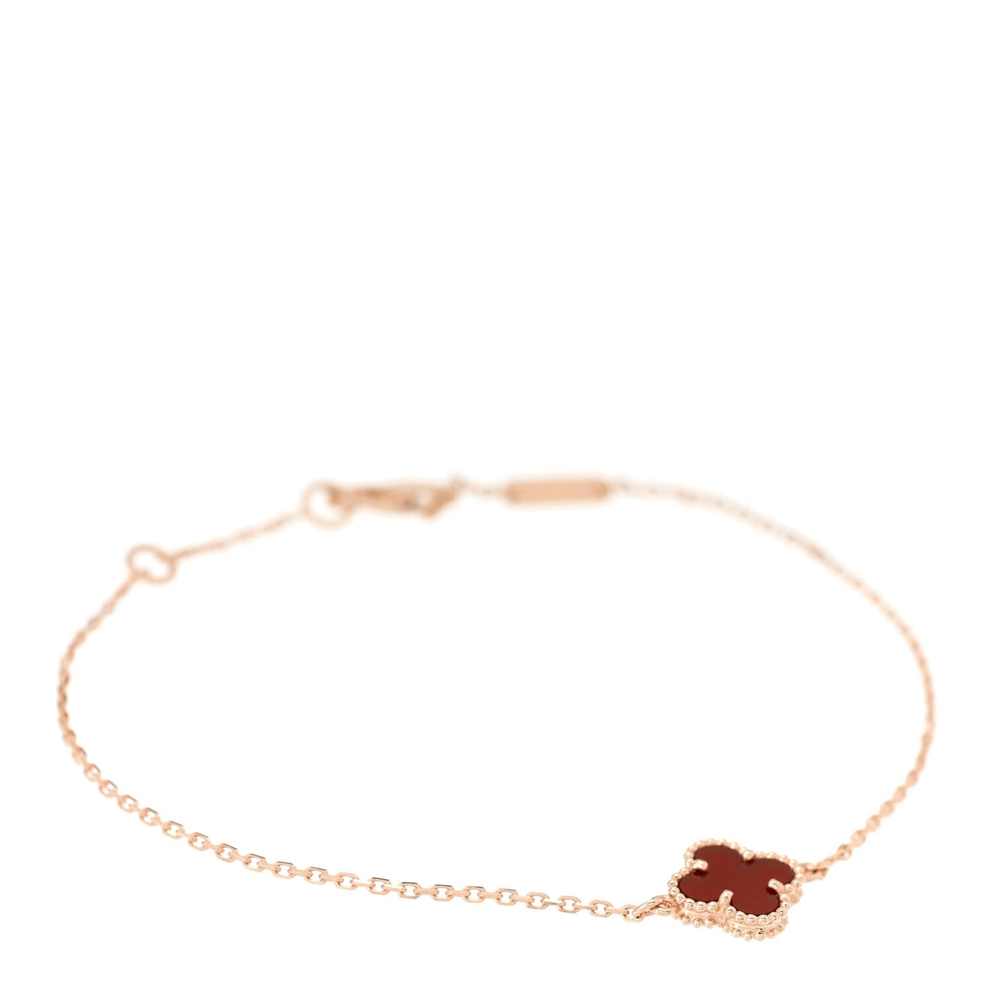 18K Rose Gold Carnelian Sweet Alhambra Bracelet
