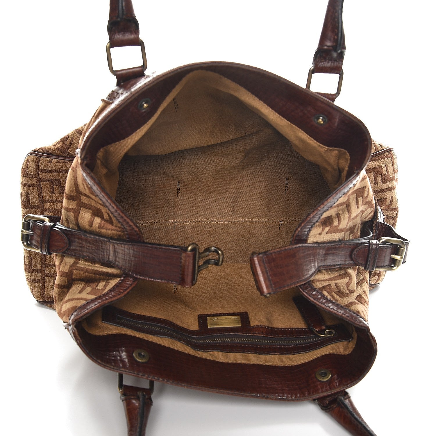 Fendi Velvet Zucca Bag De Jour Tobacco 5 of 13