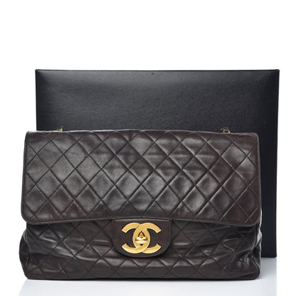Chanel Lambskin Quilted XL Jumbo Single Flap Black 17 of 17