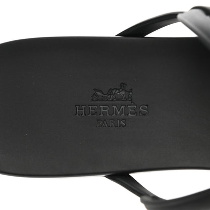 Hermes Rubber Womens Egerie Sandals 41 Black 7 of 10