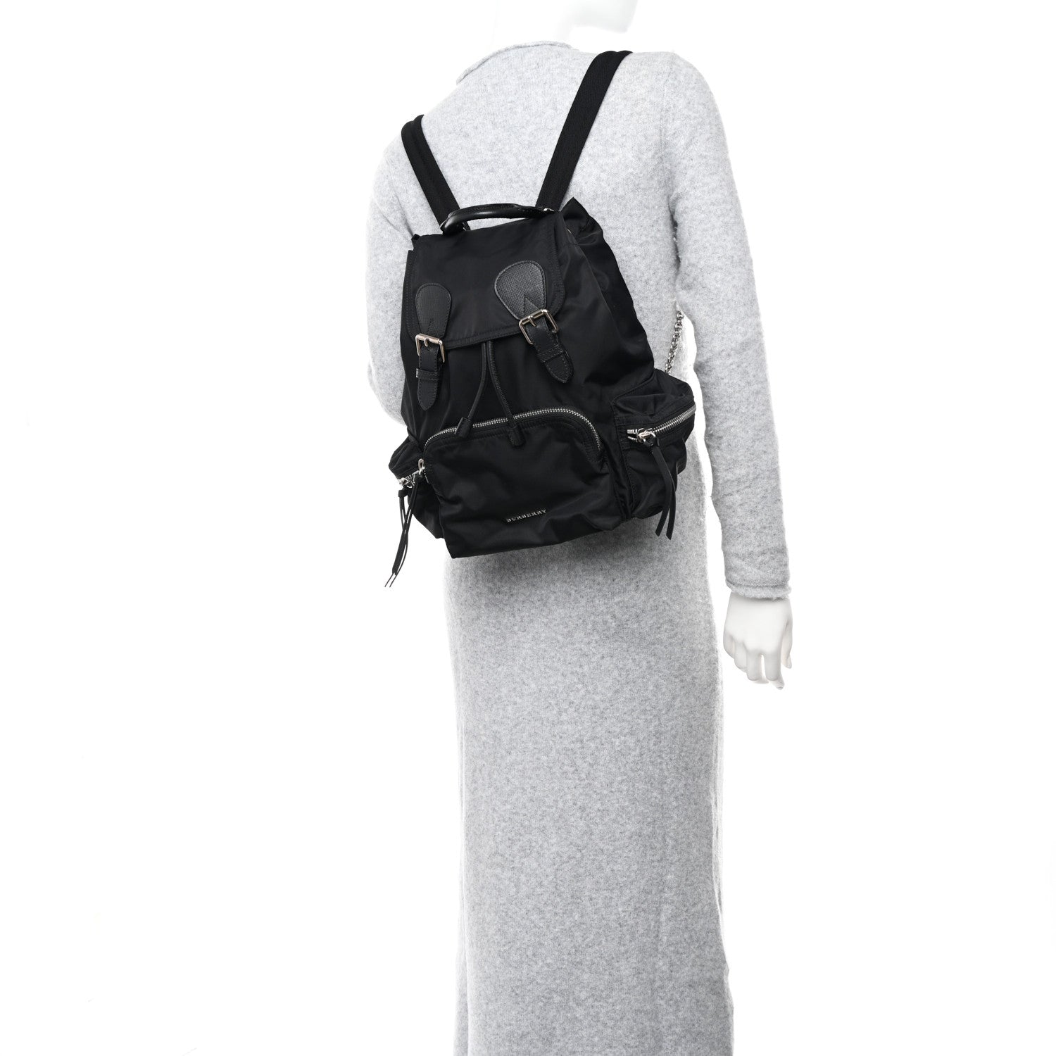 Burberry Technical Nylon Large Rucksack Backpack Black 2 of 11