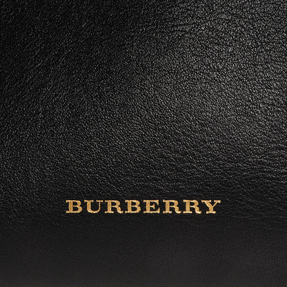 Burberry Calfskin House Check Small Banner Tote Black 6 of 11