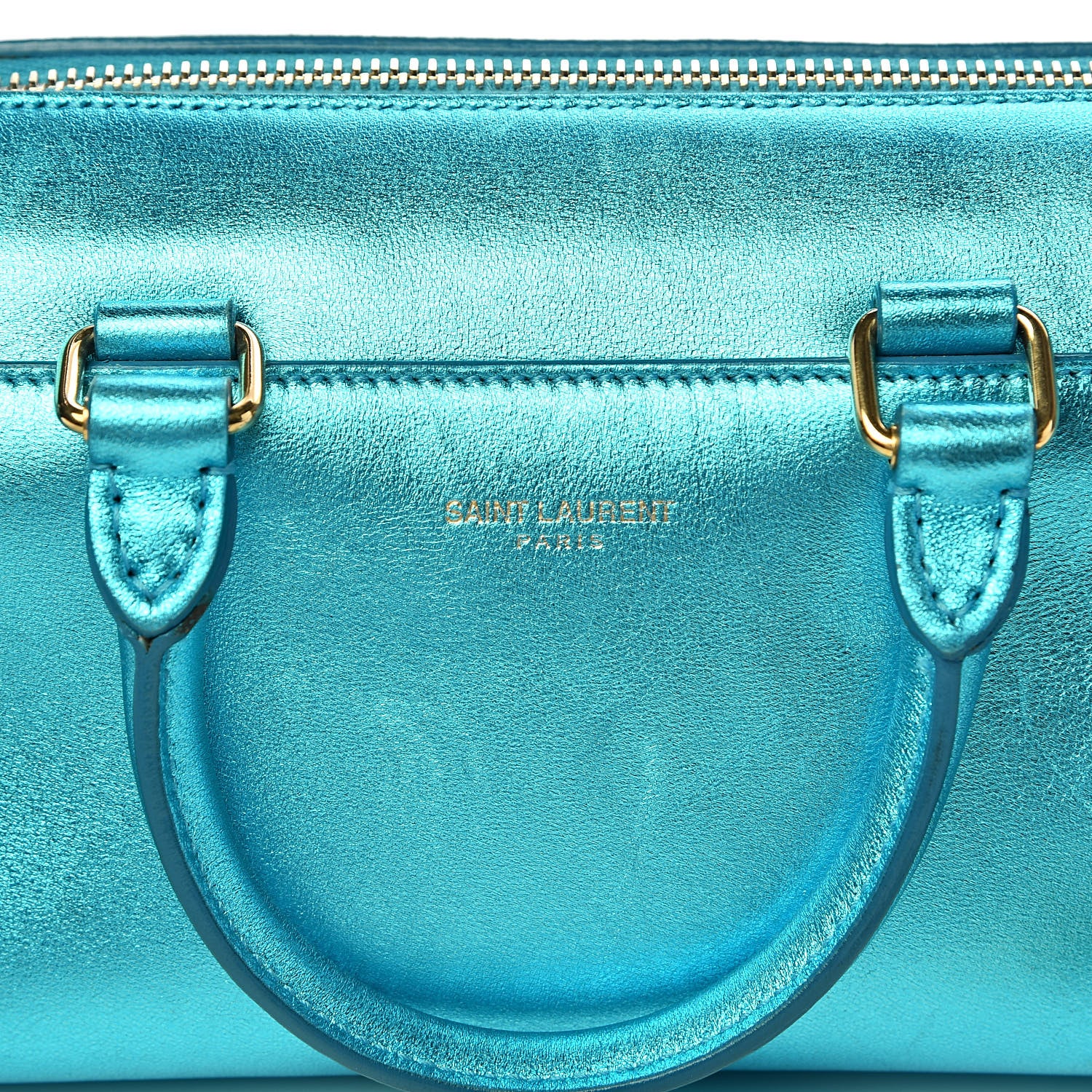 Saint Laurent Metallic Lambskin Classic Toy Duffle Blue 10 of 15