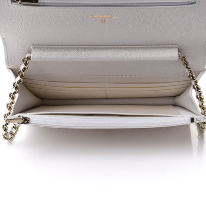 Chanel Caviar Quilted Wallet On Chain WOC White 5 of 12
