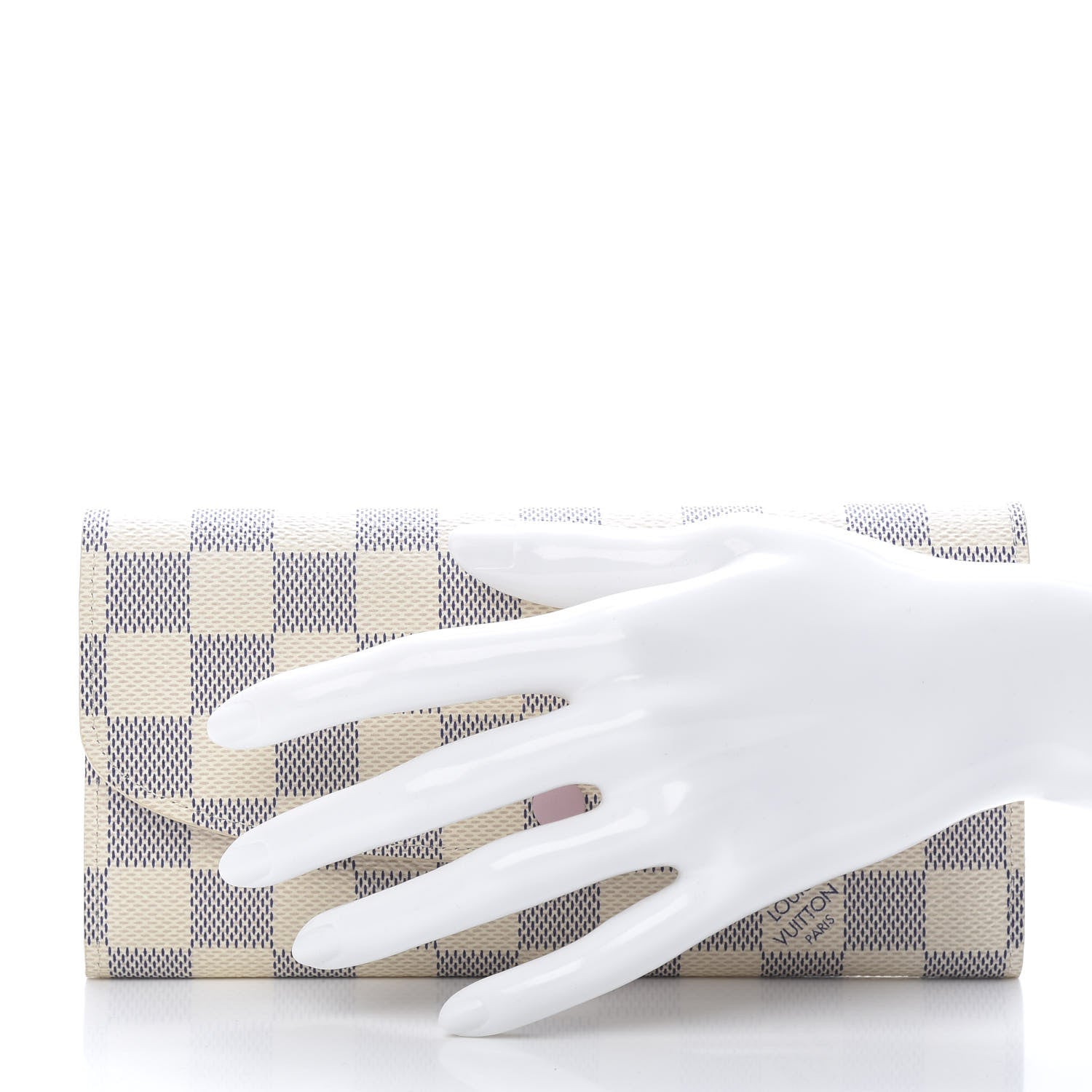 Louis Vuitton Damier Azur Emilie Wallet Rose Ballerine 2 of 10