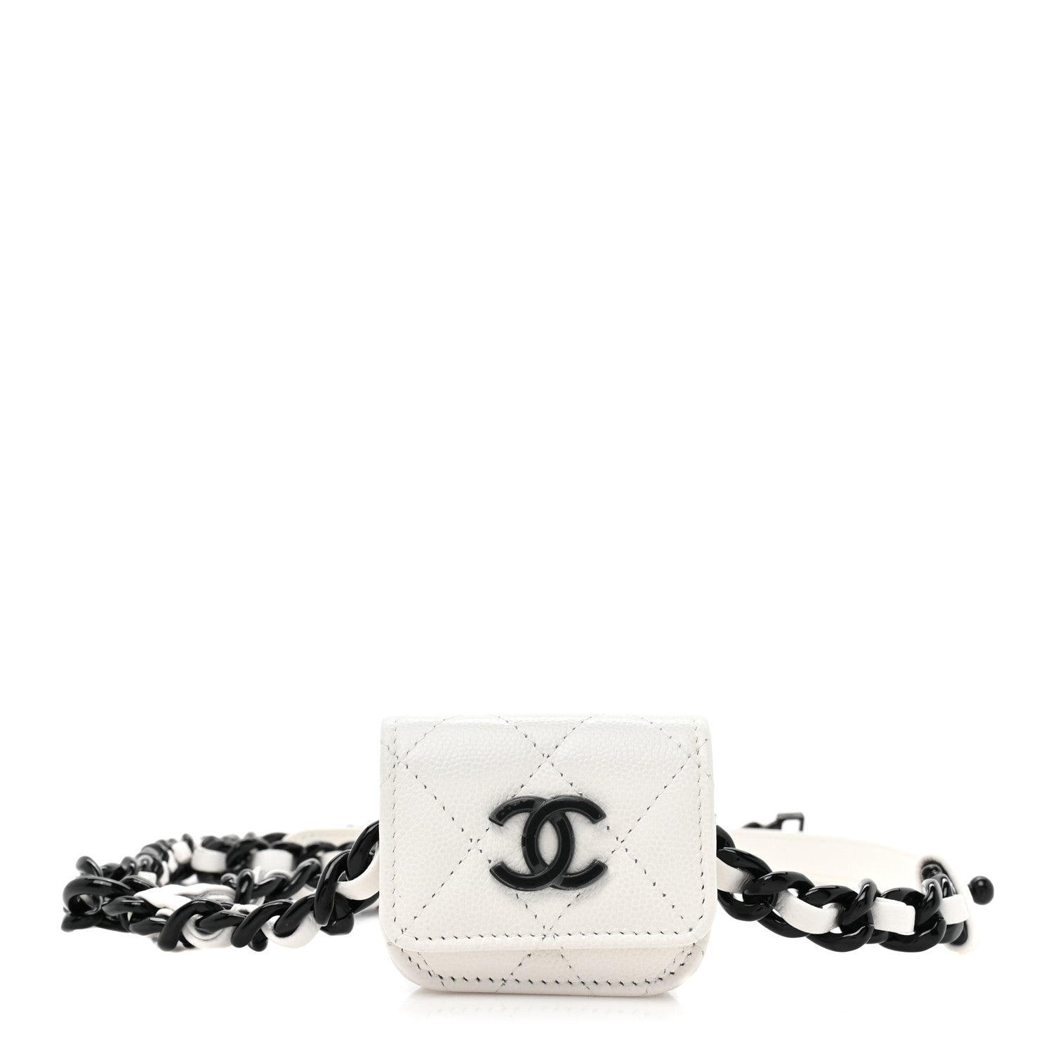 Chanel Caviar Quilted Airpods Pro Holder Belt White 1 of 11
