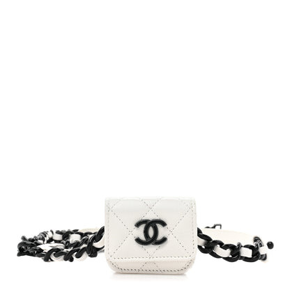Chanel Caviar Quilted Airpods Pro Holder Belt White 1 of 11