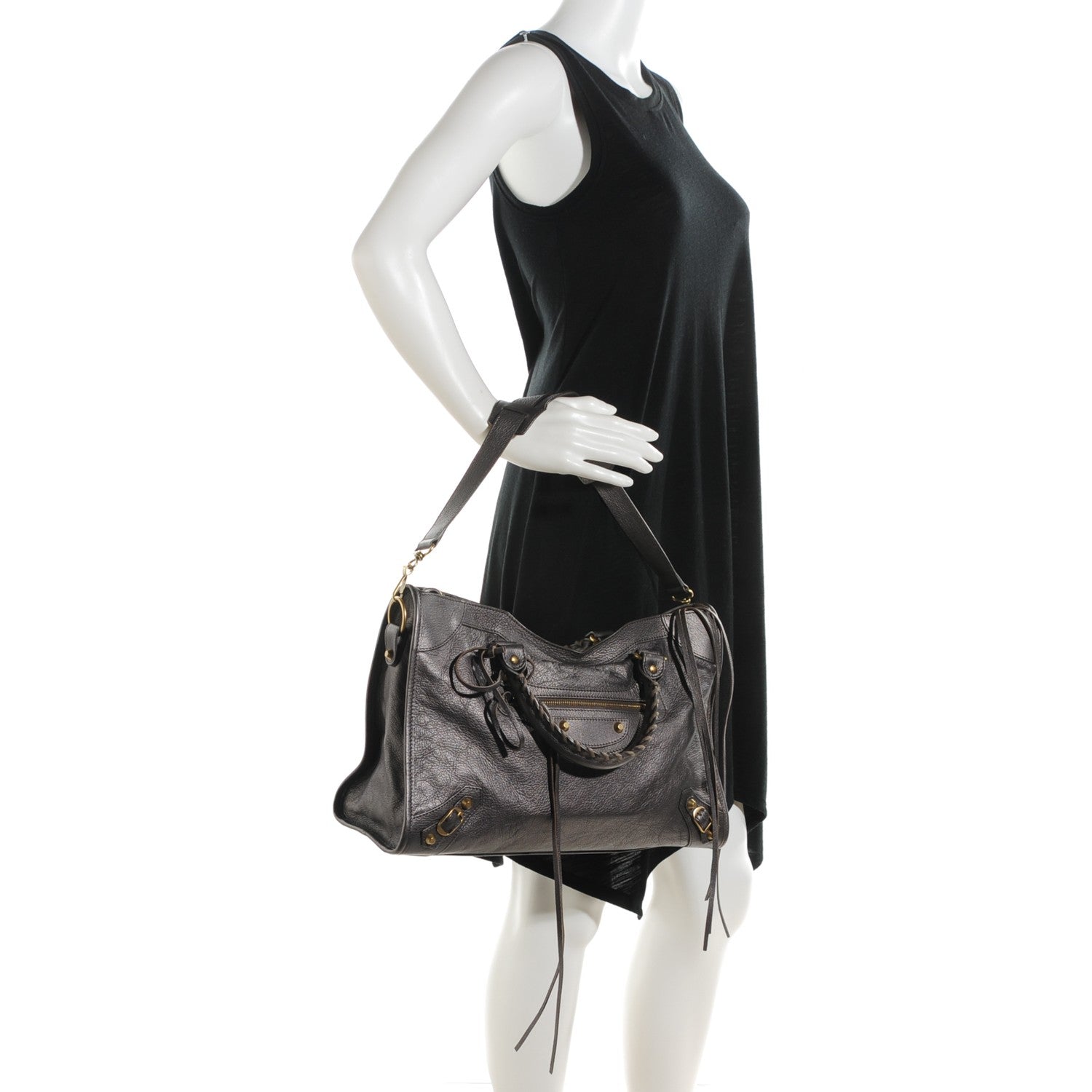 Balenciaga Pearlescent Goatskin Classic Gold Hardware City Bronze 2 of 7