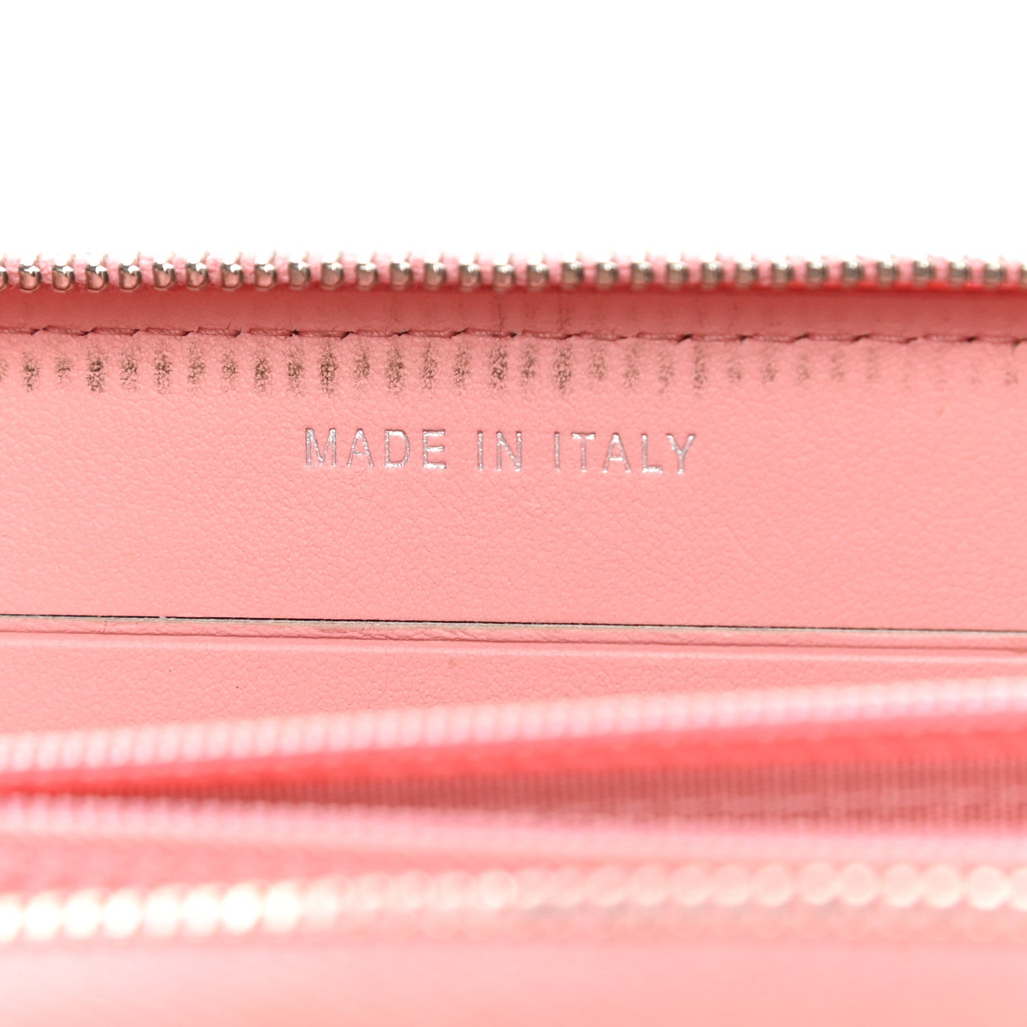 Chanel Caviar Quilted Medium Stripe Filigree Zip Around Wallet Pink White 7 of 15