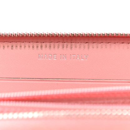 Chanel Caviar Quilted Medium Stripe Filigree Zip Around Wallet Pink White 7 of 15