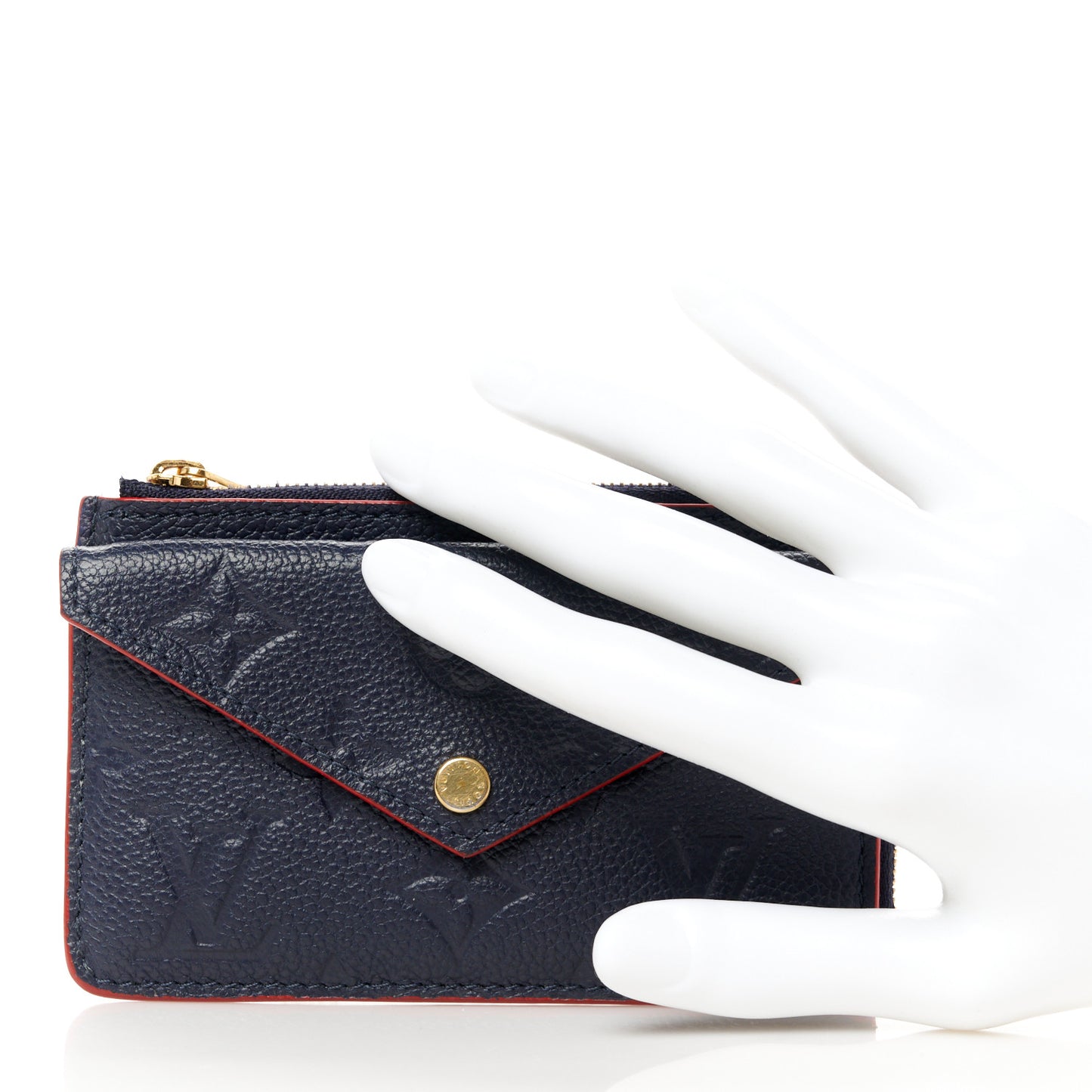 Empreinte Recto Verso Card Holder Marine Rouge