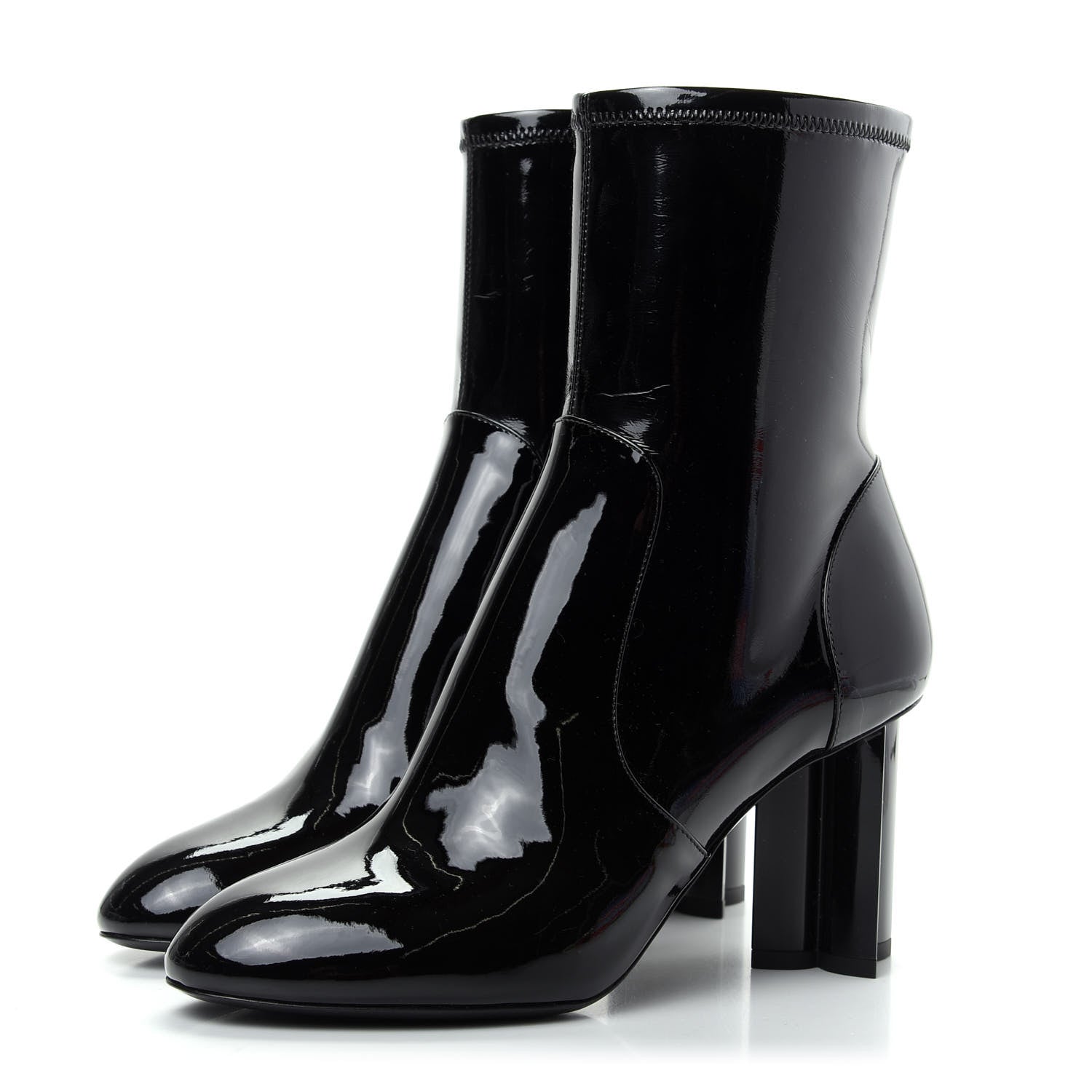 Louis Vuitton Patent Silhouette Ankle Boots 39 Black 3 of 9