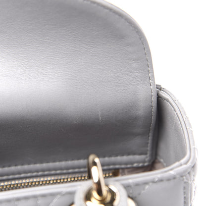 Christian Dior Lambskin Cannage Small Lucky Badges My Lady Dior Grey 8 of 13