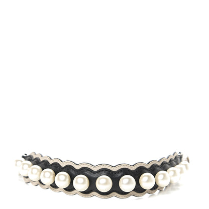 Fendi Calfskin Pearl Embellished Mini Strap You Black Camelia 1 of 4