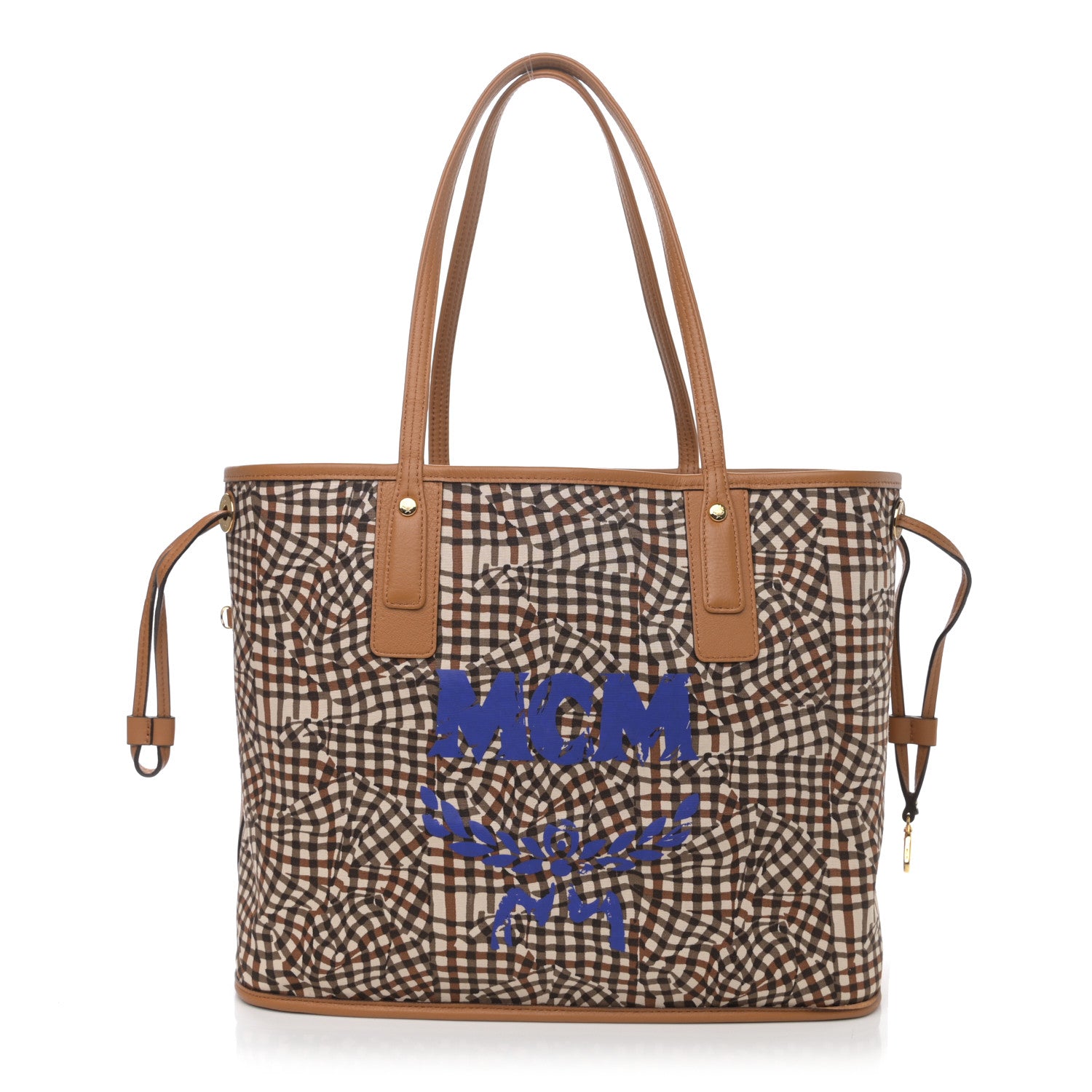 MCM Visetos Large Liz Reversible Shopper Tote Cognac 3 of 12