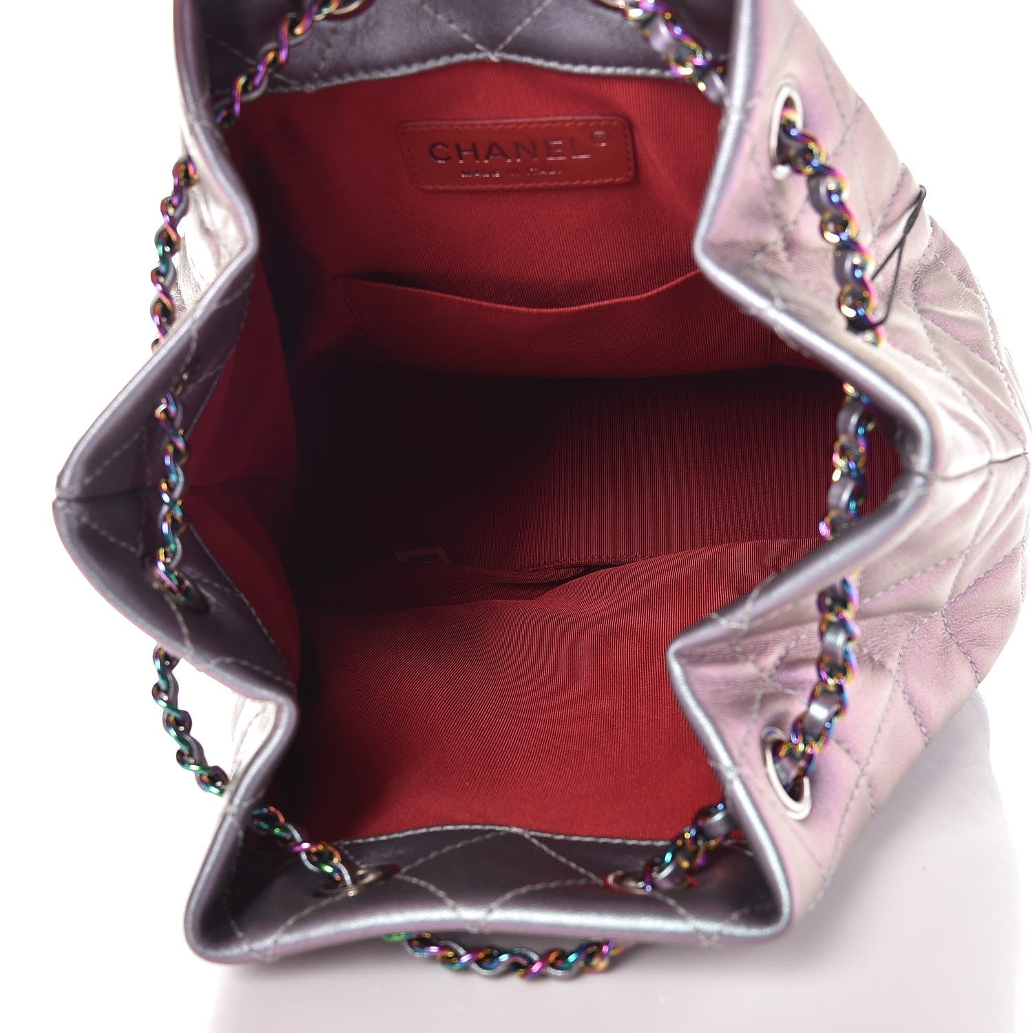Chanel Iridescent Lambskin Calfskin Quilted Gabrielle Backpack Light Purple 5 of 8