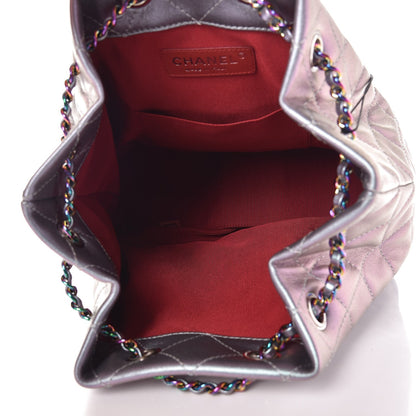Chanel Iridescent Lambskin Calfskin Quilted Gabrielle Backpack Light Purple 5 of 8