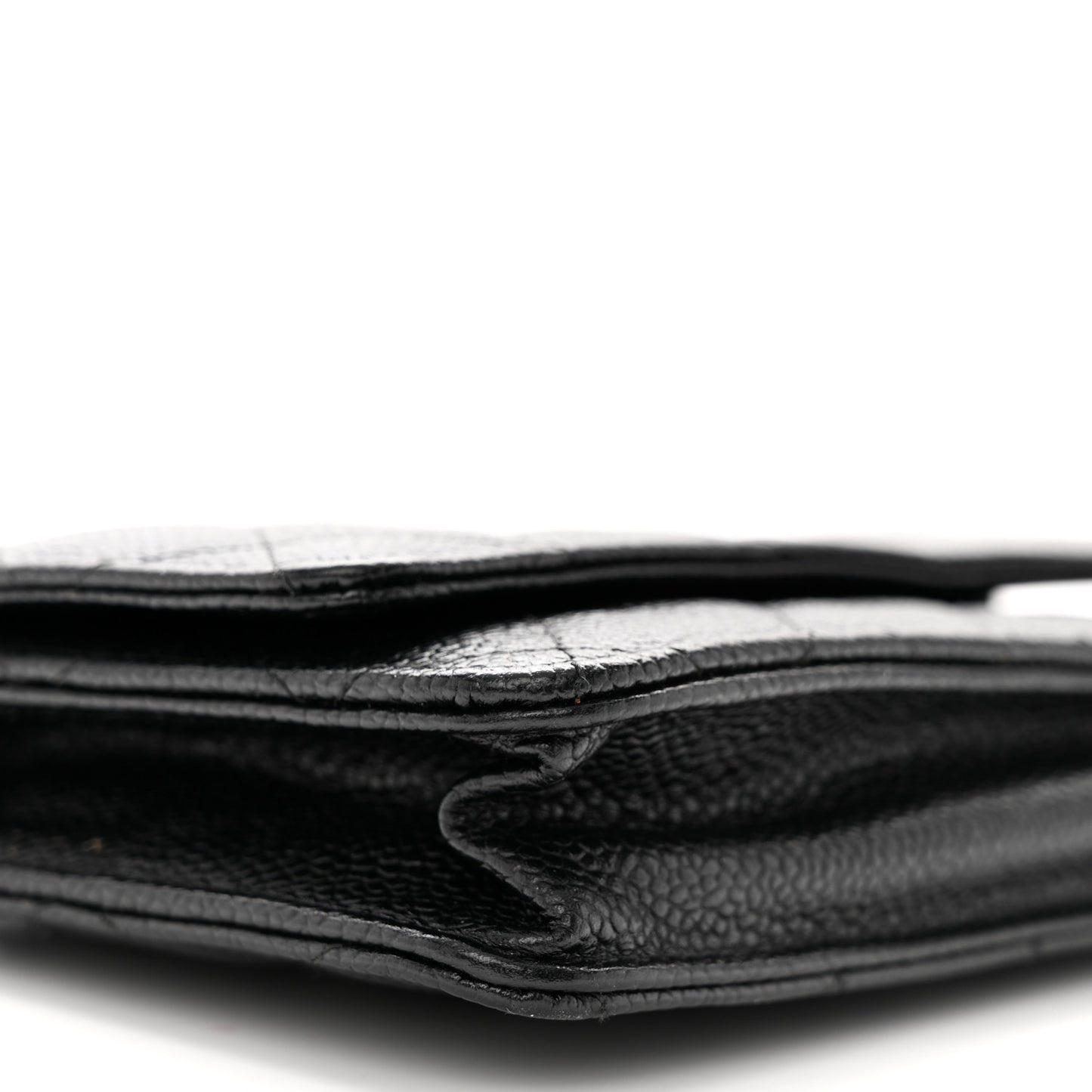Caviar Quilted Wallet on Chain WOC Black