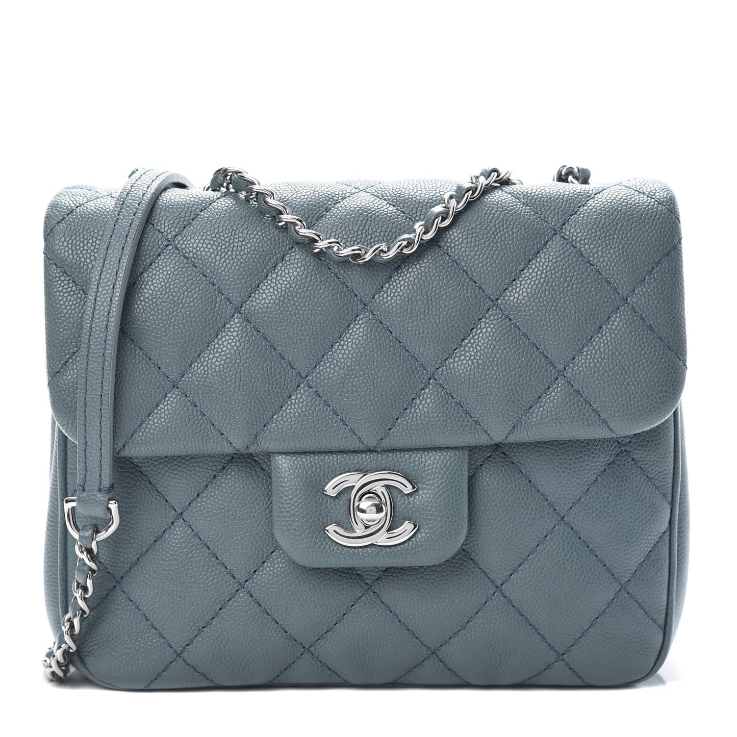 Caviar Quilted Small Urban Companion Flap Blue