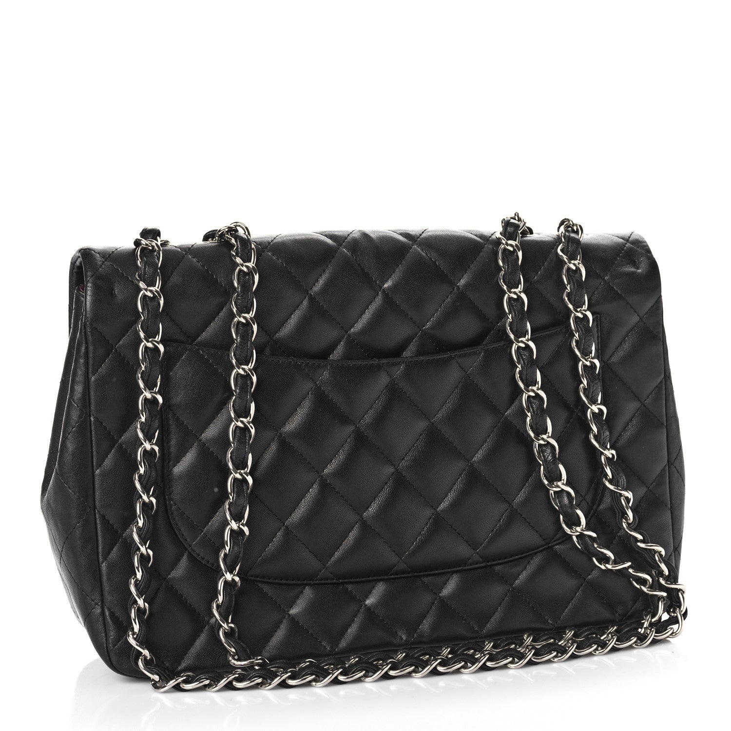 Chanel Lambskin Quilted Jumbo Single Flap Black 2 of 10