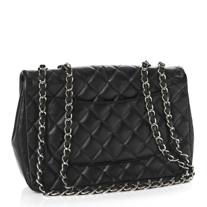 Chanel Lambskin Quilted Jumbo Single Flap Black 2 of 10