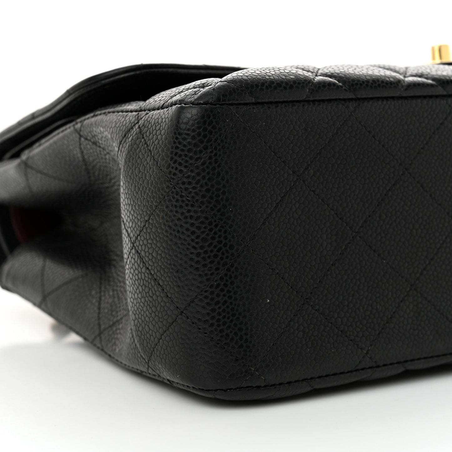 Caviar Quilted Jumbo Double Flap Black