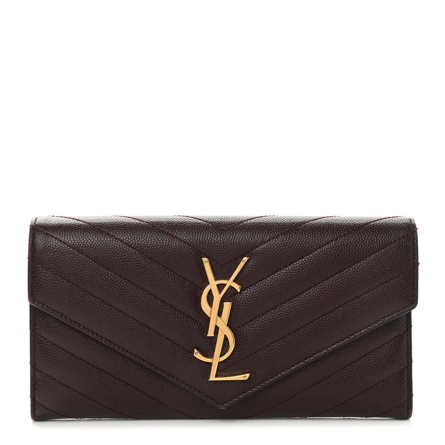 Grain De Poudre Matelasse Chevron Monogram Flap Wallet Rouge Legion