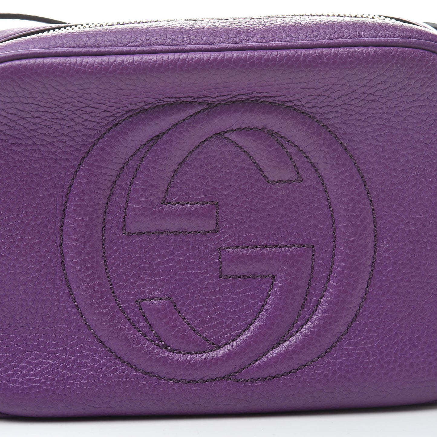 Pebbled Calfskin Small Soho Disco Bag Shine Purple