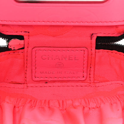 Chanel Calfskin Quilted Cambon Zip Around Makeup Pouch Black White 6 of 9