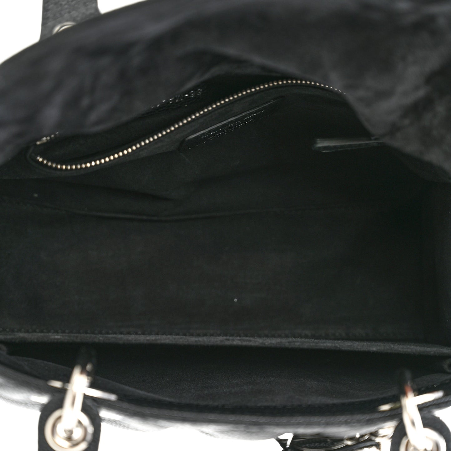 Grained Calfskin Cannage Medium Lady Dior Black