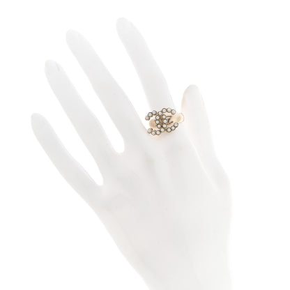 Chanel Pearl CC Ring 51 5.75 Gold White 2 of 7