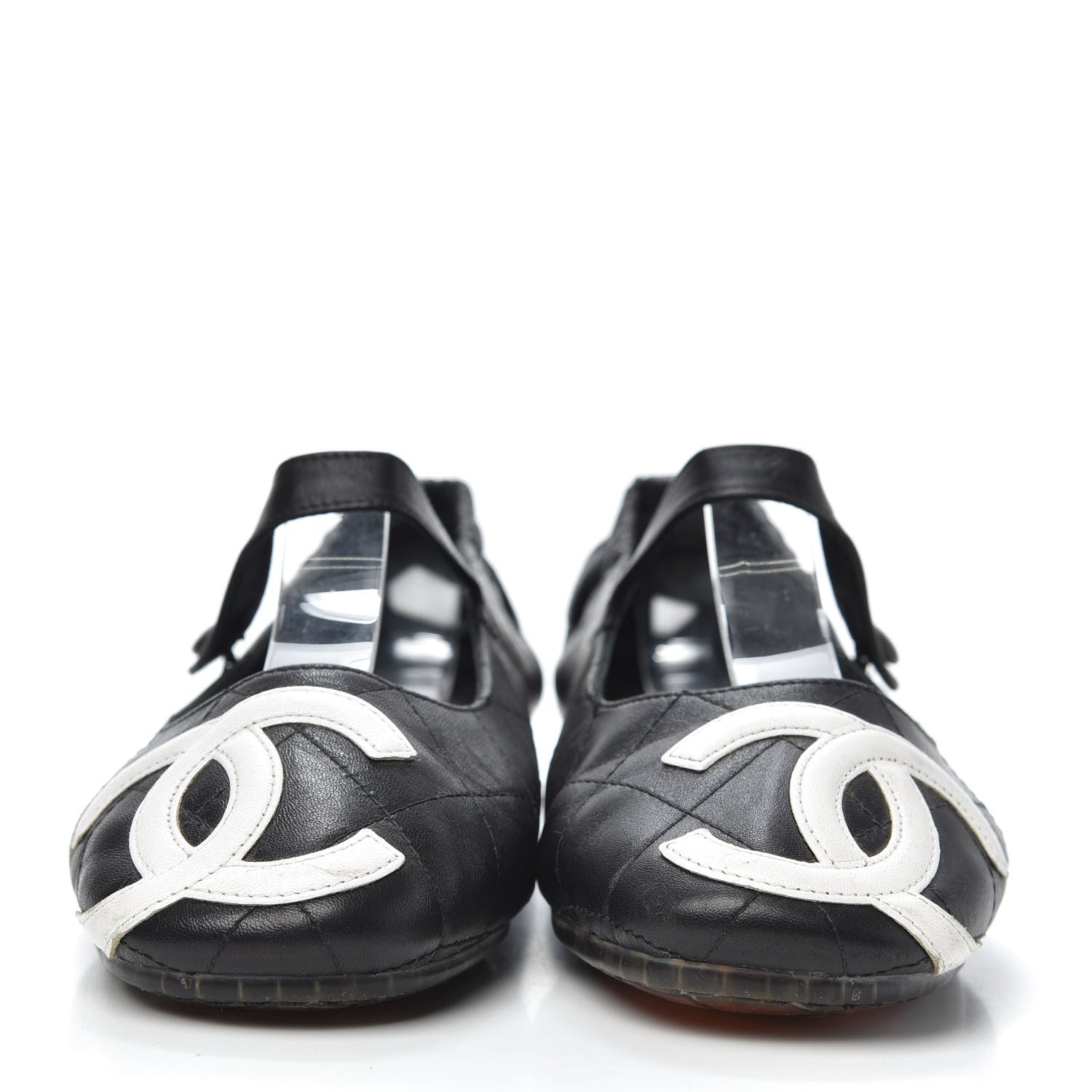 Chanel Lambskin Quilted Cambon Ballerina Flats 37 Black 2 of 7