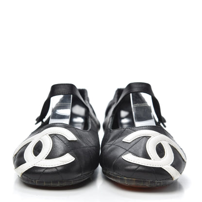 Chanel Lambskin Quilted Cambon Ballerina Flats 37 Black 2 of 7