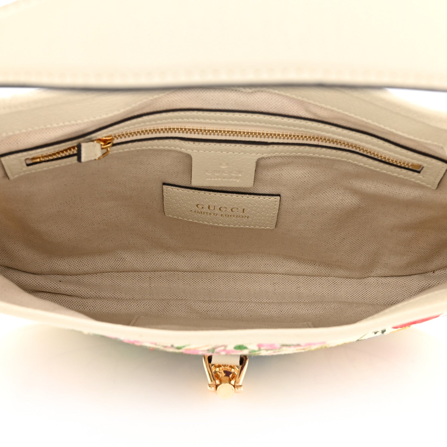 Gucci Canvas Flora Medium Jackie Hobo White 5 of 9