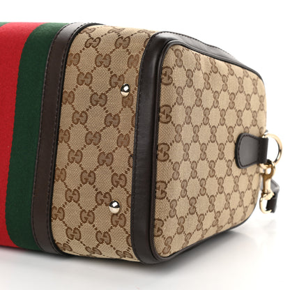 Gucci Monogram Vintage Web Medium Boston Dark Brown 10 of 10