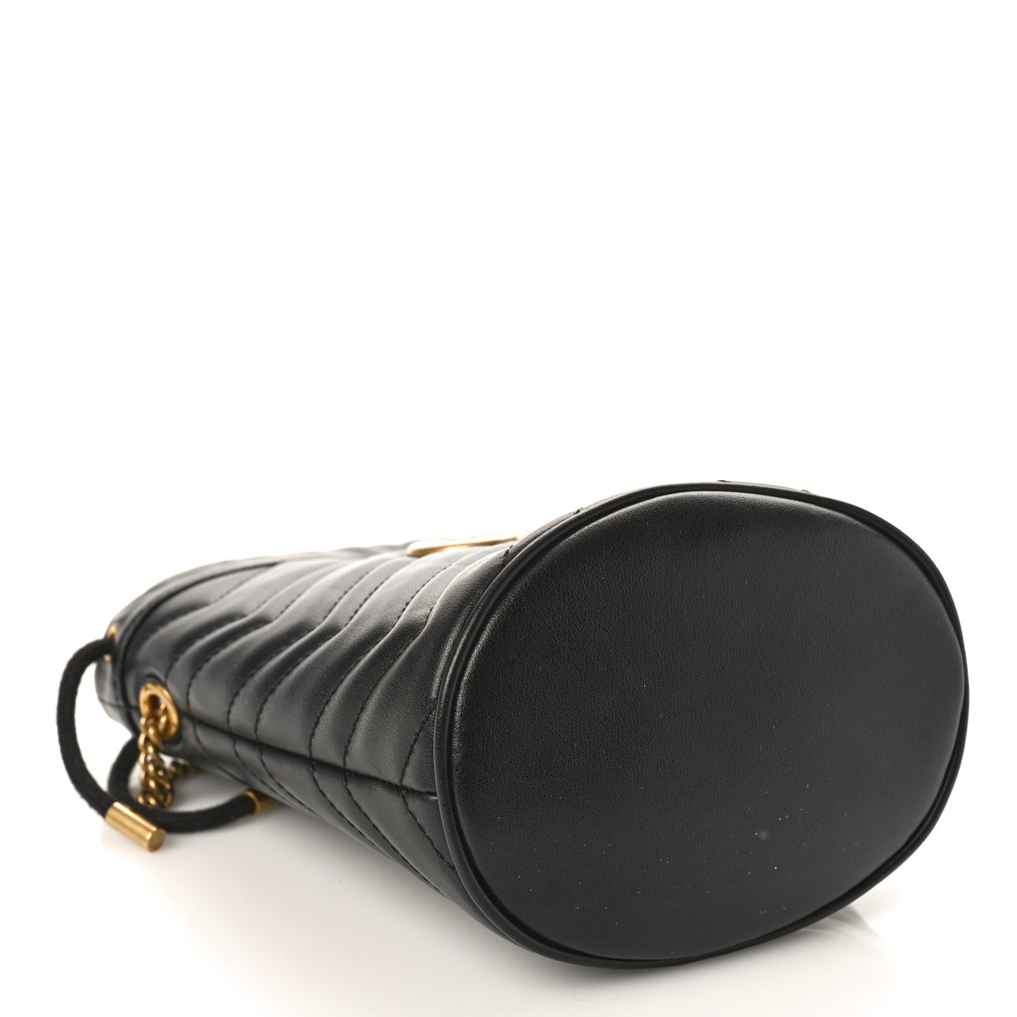 Calfskin Matelasse Mini GG Marmont 2.0 Bucket Bag Black