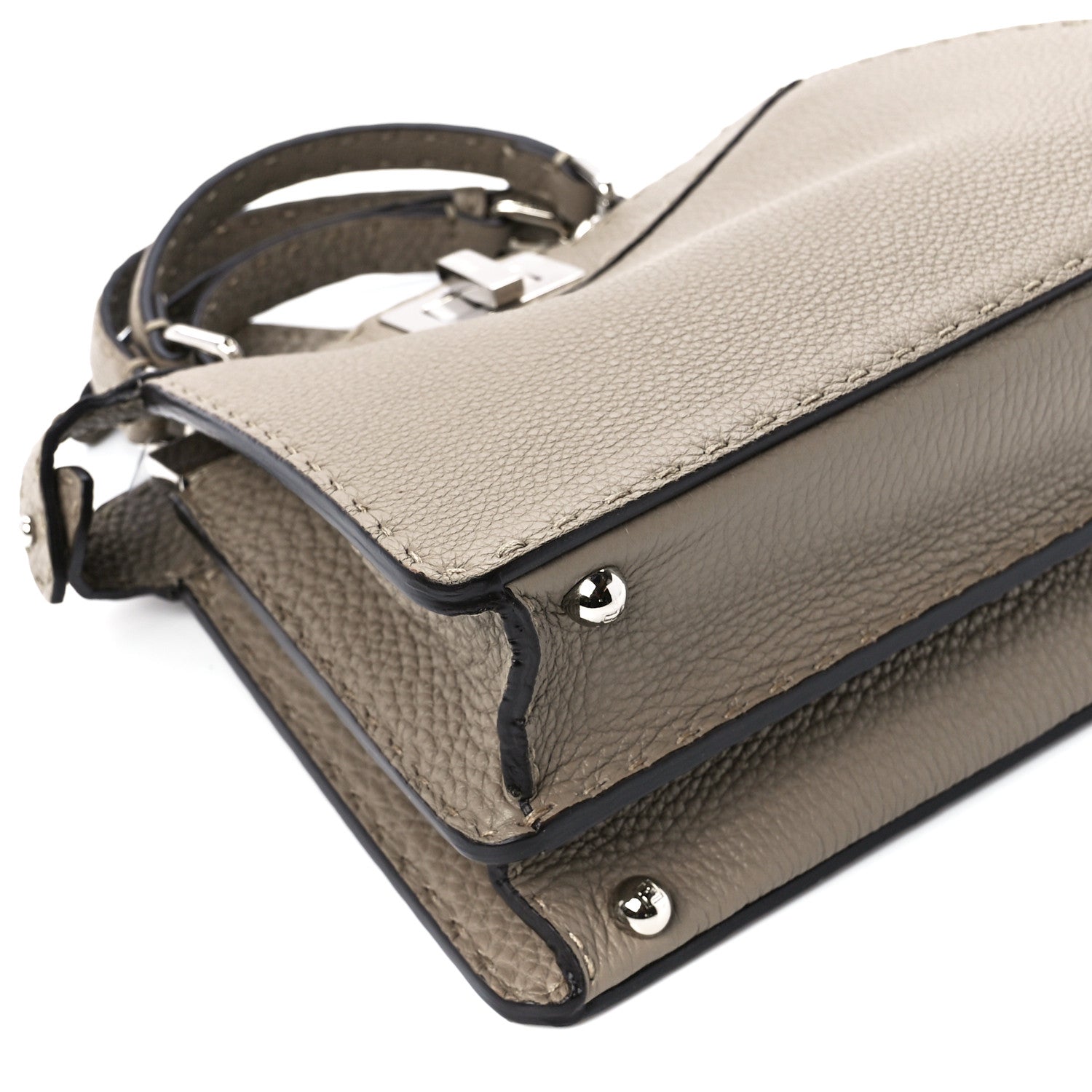 Fendi Cuoio Romano Selleria Chamois Small Peekaboo I SEE U Satchel Corda Camelia Cipria 9 of 11