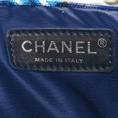 Chanel Canvas Airline Printed XXL Travel Flap Bag Blue Red White 6 of 10